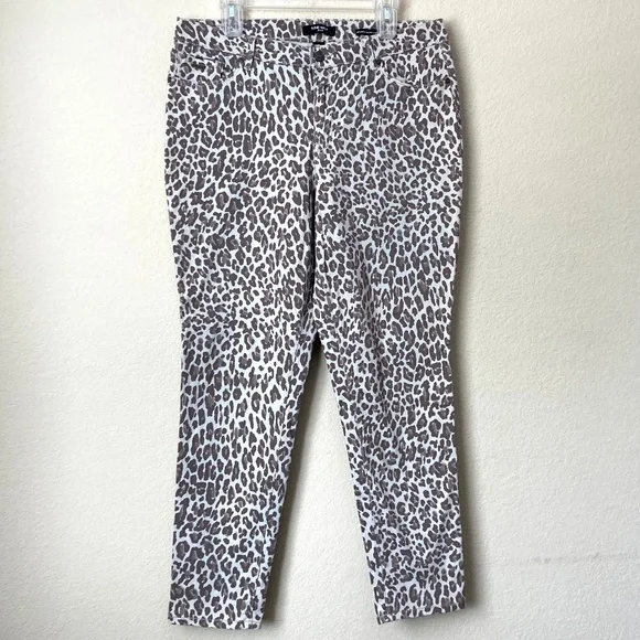 Nine West 14 Leopard Print Gramercy Skinny Ankle Jeans Pants - Picture 2 of 16